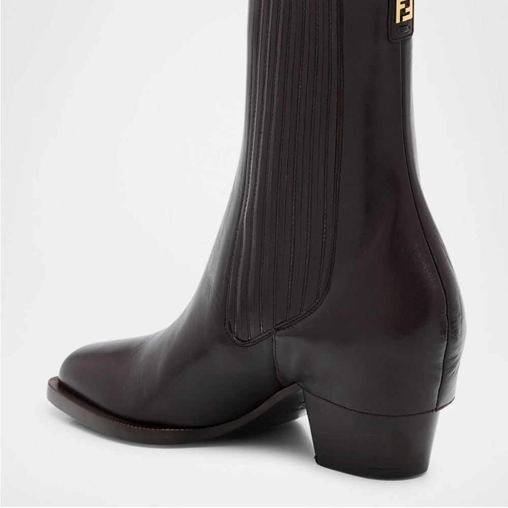 Fendi Neiman Marcus Black Heeled Boots